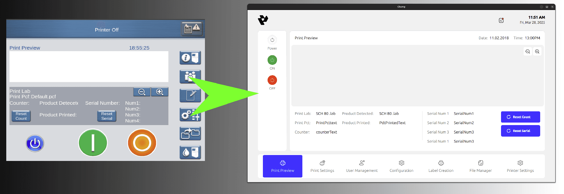 Overview of the modernized Chomp printer management interface